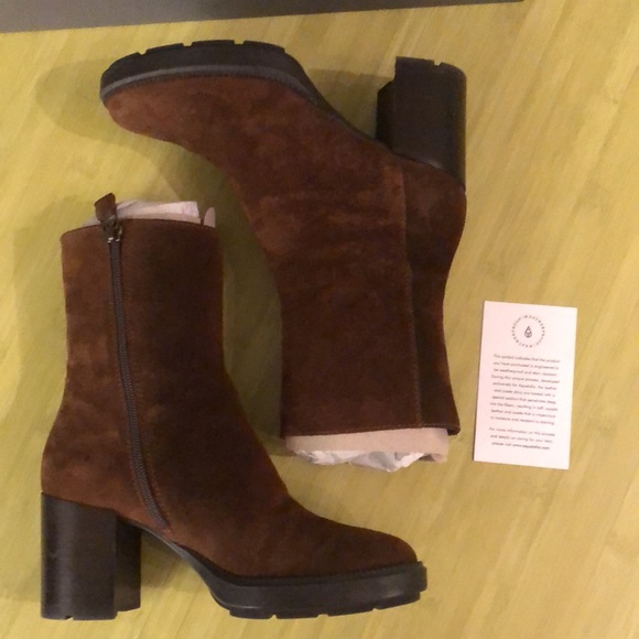 Aquatalia suede weatherproof platform block heel boot Ilyssa - Picture 9 of 13